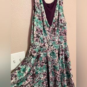 Reversible Wrinkle-Free A-Line Floral Dress